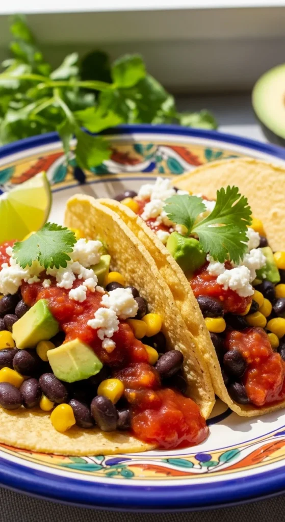 10. Black Bean and Corn Tacos