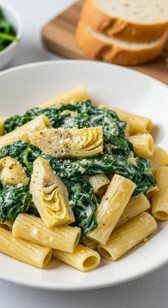 10. Creamy Spinach and Artichoke Pasta