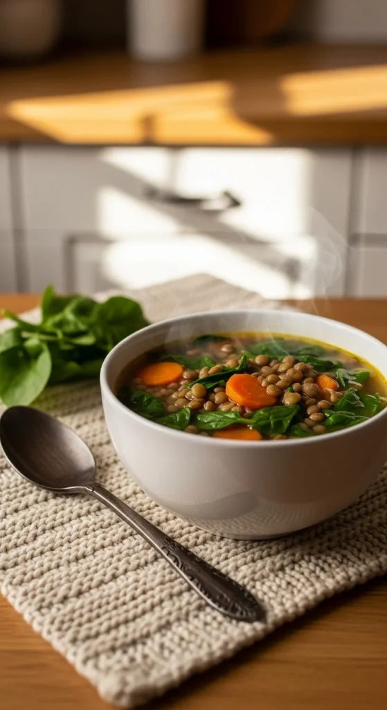10. Lentil and Spinach Soup