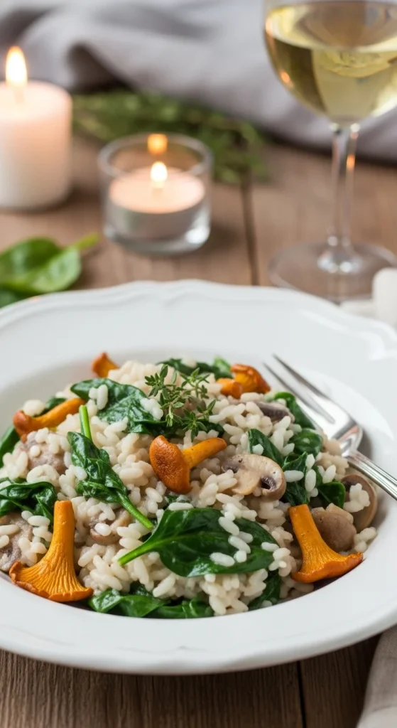 10. Mushroom and Spinach Risotto