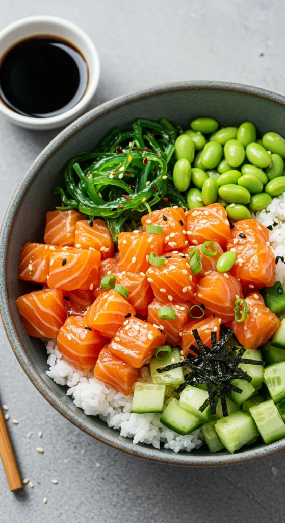10. Salmon Avocado Poke Bowl