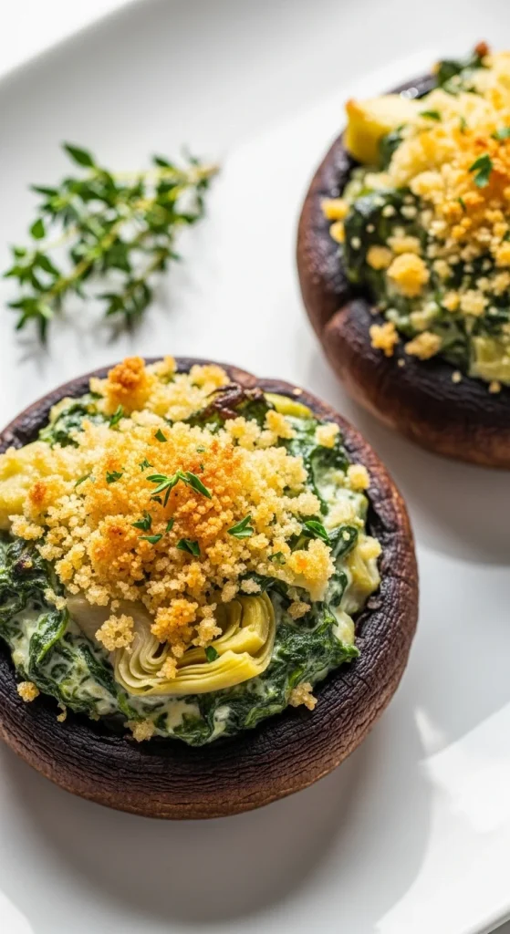 10. Spinach and Artichoke Stuffed Portobellos