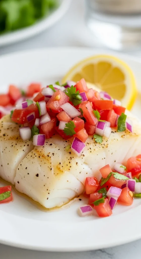 11. Baked Cod with Tomato Salsa