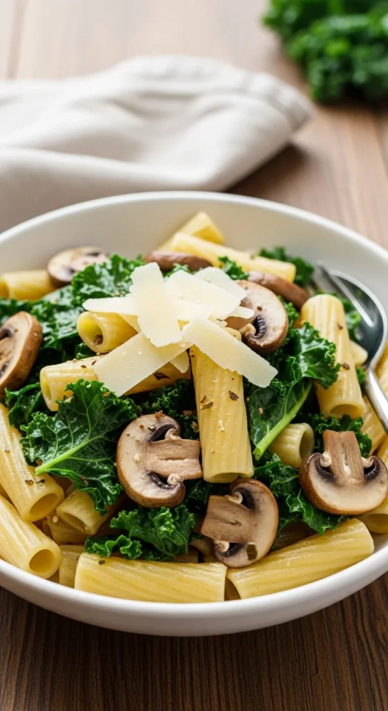 11. Mushroom and Kale Pasta