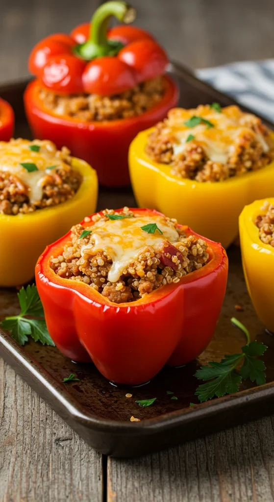11. Stuffed Bell Peppers with Quinoa and Turkey