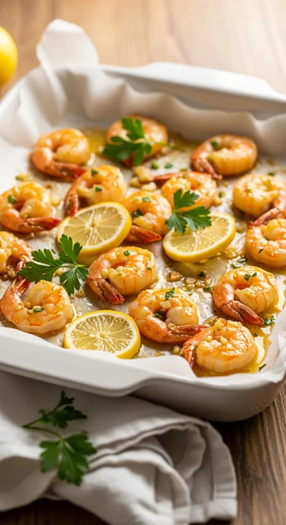 12. Baked Lemon Garlic Shrimp
