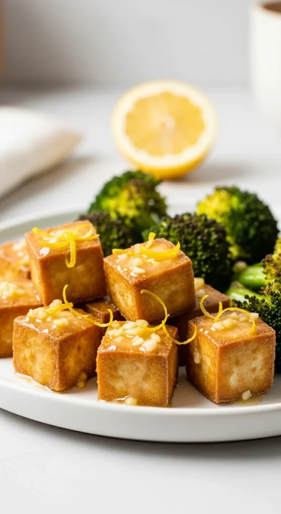 12. Baked Lemon Garlic Tofu