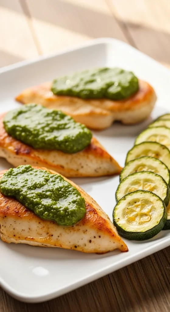 12. Baked Pesto Chicken with Zucchini