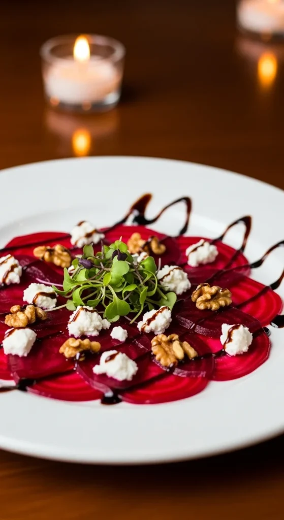 12. Beet Carpaccio with Goat Cheese