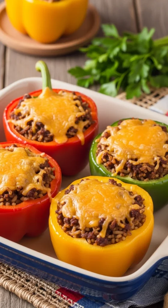 12. Cheesy Stuffed Bell Peppers 