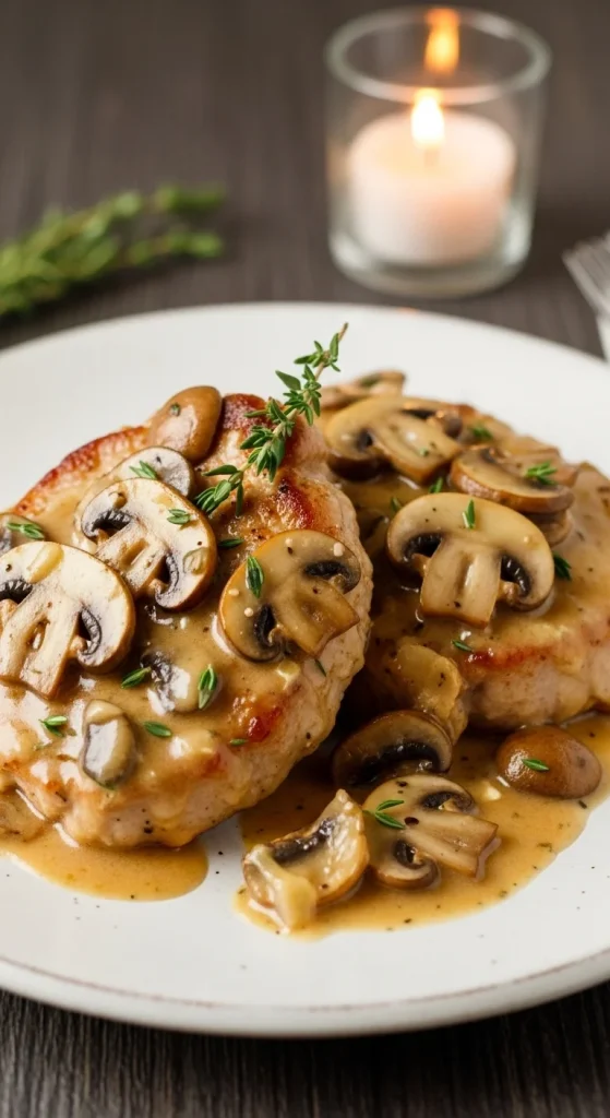 12. Creamy Mushroom Pork Chops