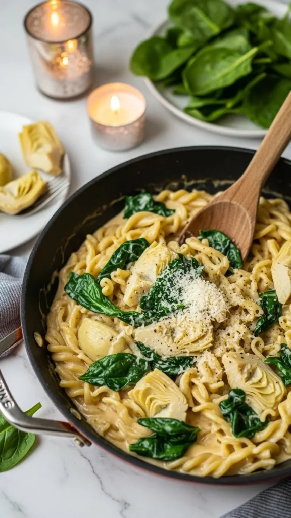 12. Creamy Spinach and Artichoke Pasta