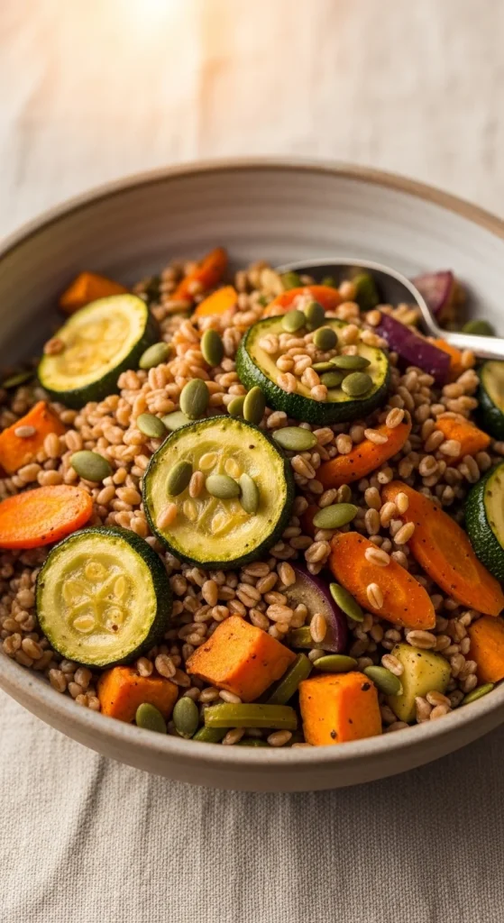 12. Roasted Veggie and Farro Bowl