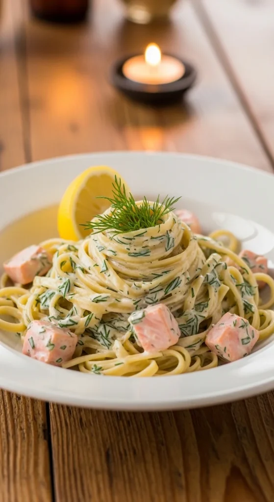 12. Smoked Salmon Pasta with Cream Sauce