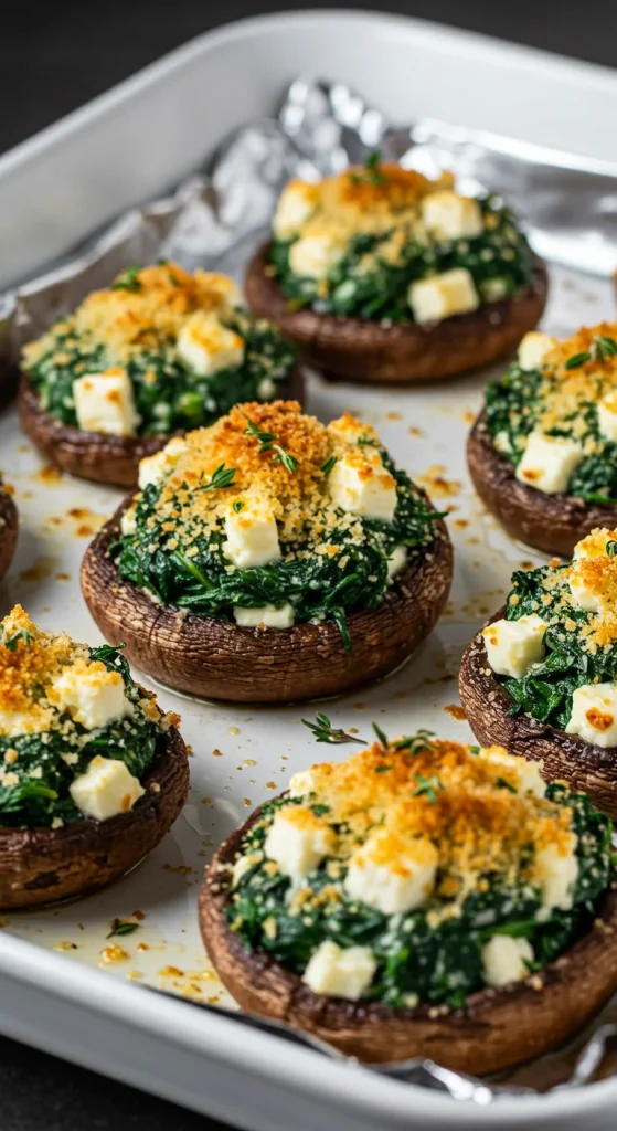 12. Spinach and Feta Stuffed Mushrooms