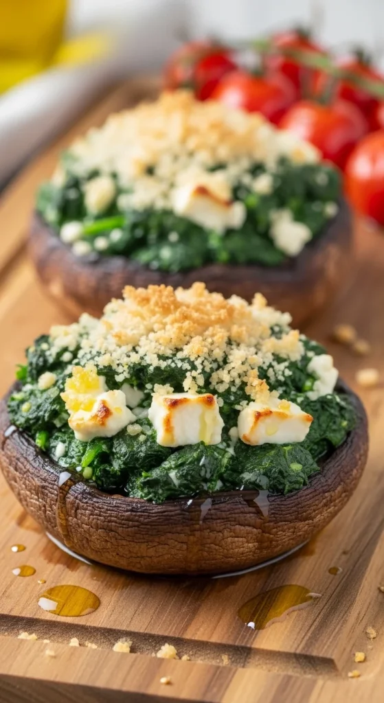 12. Spinach and Feta Stuffed Portobello Mushrooms