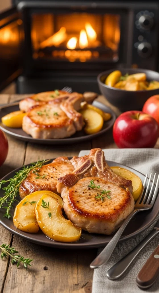 13. Baked Pork Chops with Apples