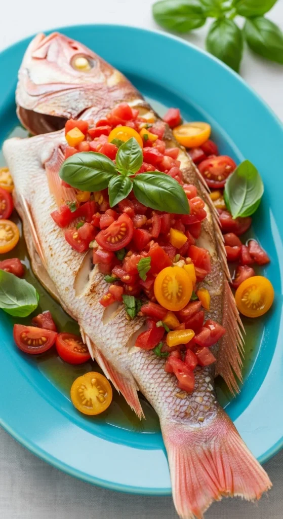 13. Baked Snapper with Tomato Relish