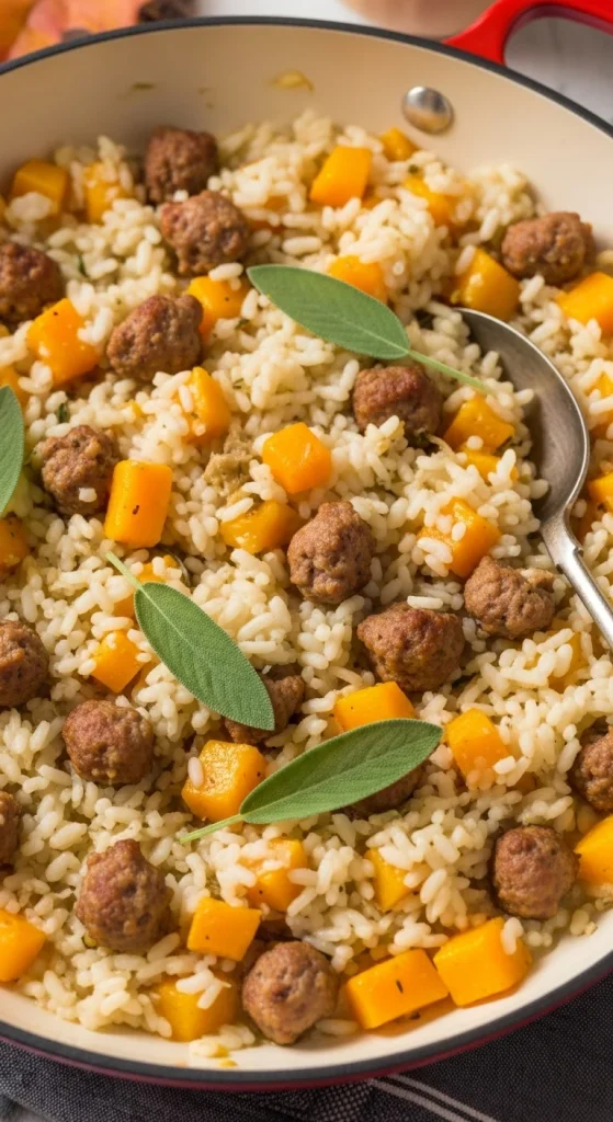 13. Butternut Squash and Sausage Risotto