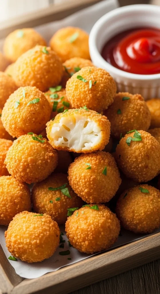 13. Cheesy Cauliflower Tots