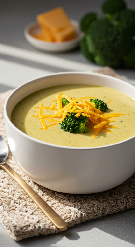 13. Creamy Broccoli Cheddar Soup