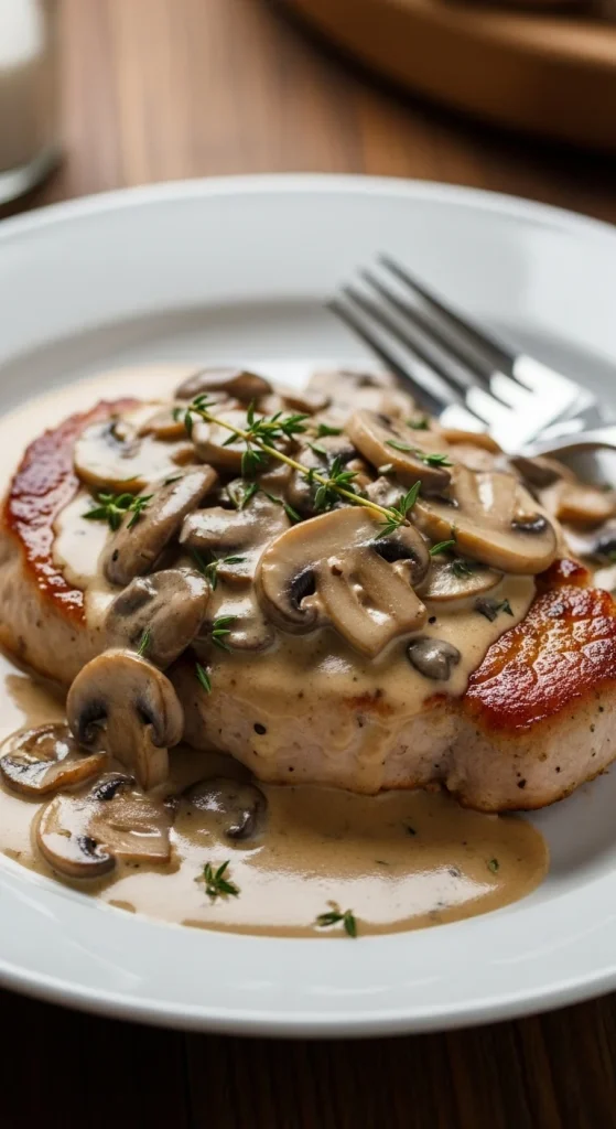 13. Creamy Mushroom Pork Chops