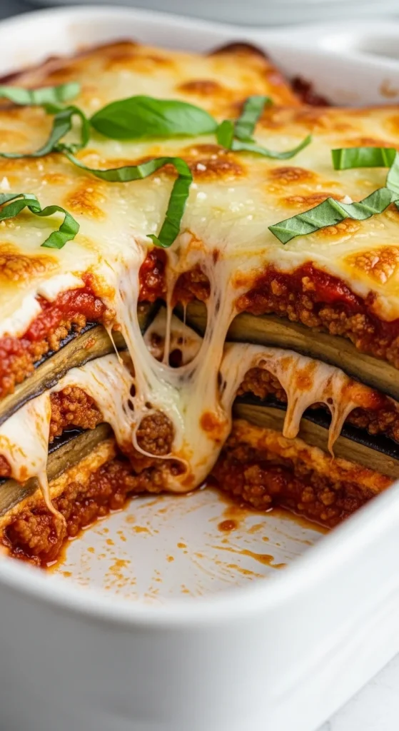 13. Eggplant Parmesan with Ground Beef