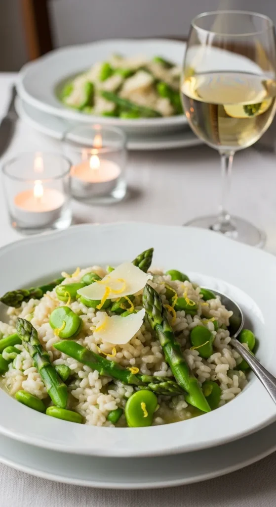 13. Fava Bean and Asparagus Risotto