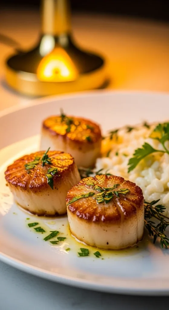 13. Pan-Seared Scallops with Lemon Herb Sauce