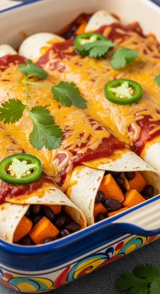 13. Sweet Potato and Black Bean Enchiladas