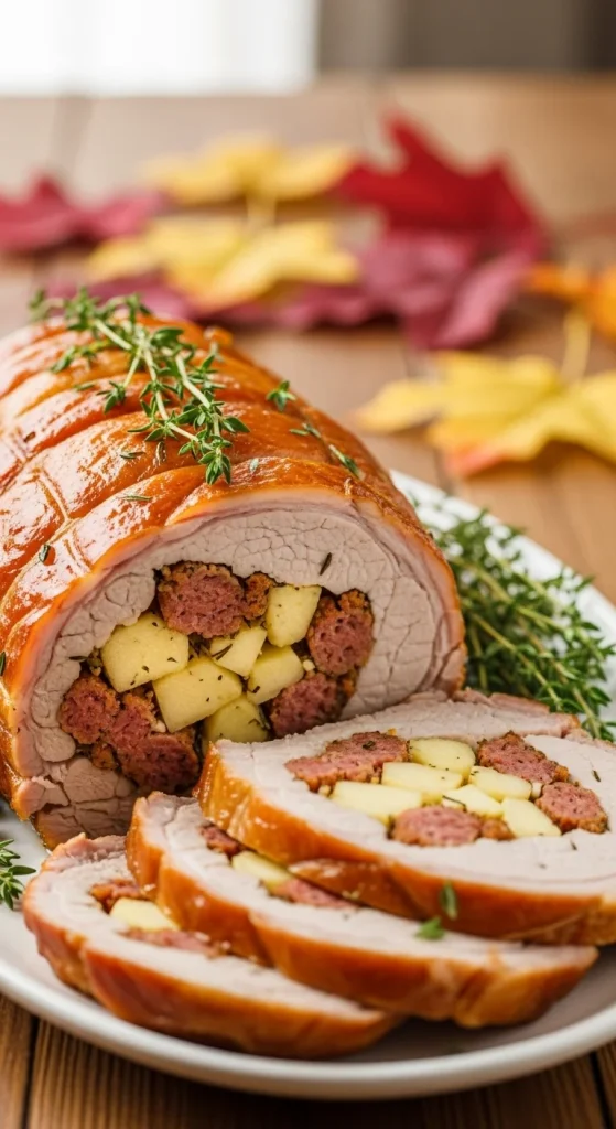 14. Apple and Sausage Stuffed Pork Loin