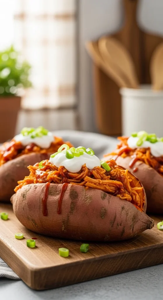 14. BBQ Chicken Stuffed Sweet Potatoes