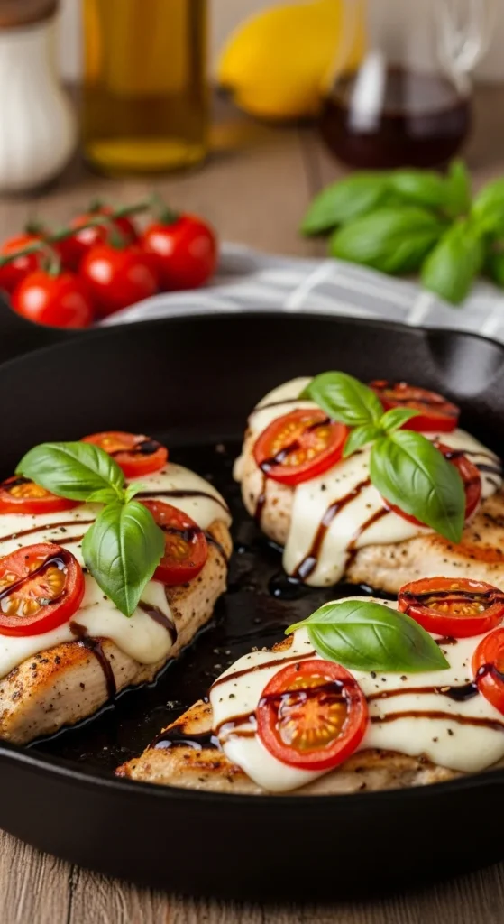 14. Caprese Chicken Skillet
