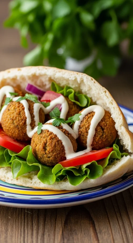14. Falafel Pita Wraps