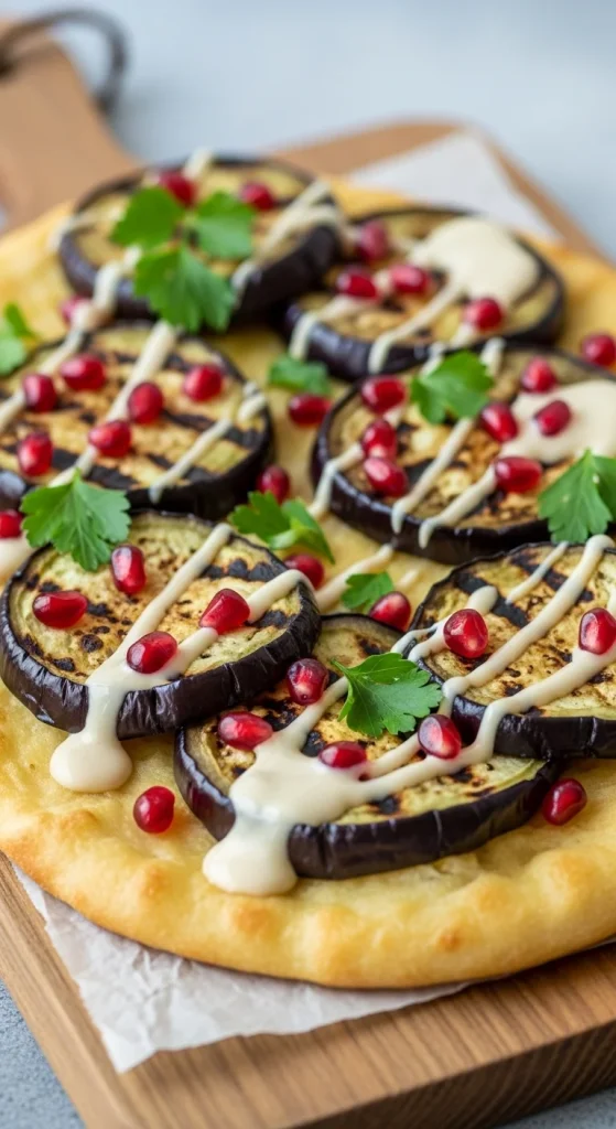 14. Grilled Eggplant and Tahini Flatbread