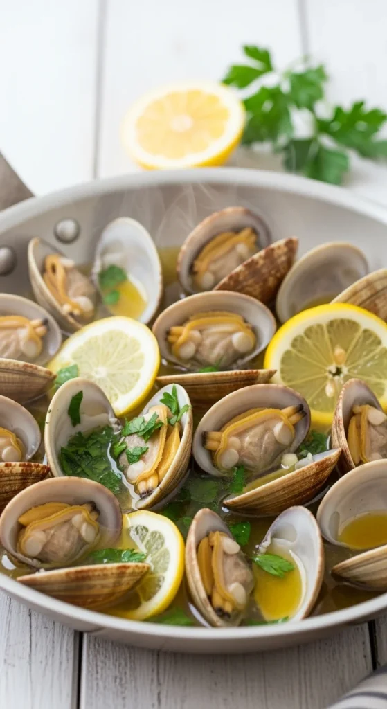 14. Lemon Garlic Butter Clams