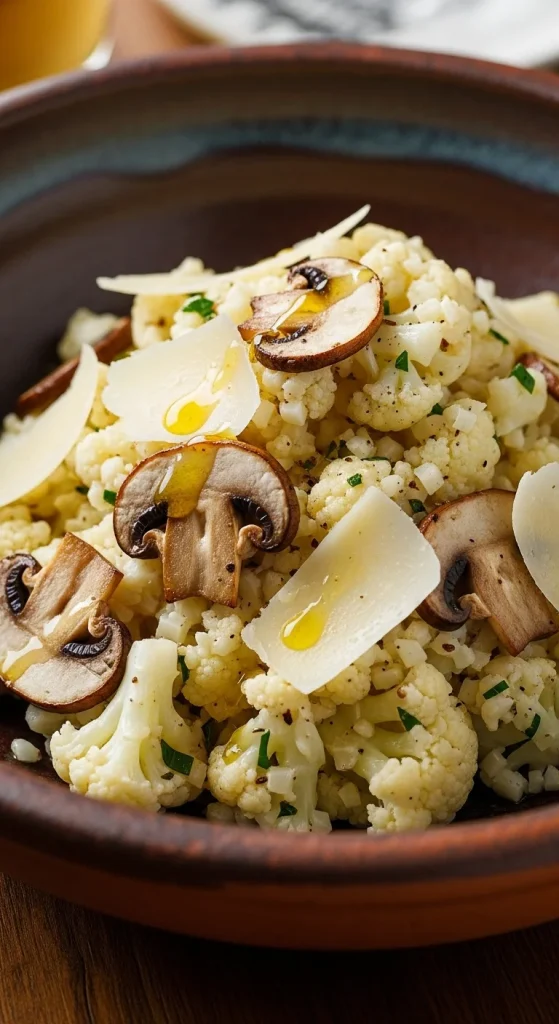 14. Mushroom Cauliflower Risotto