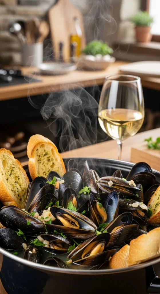 14. Mussels in White Wine Sauce