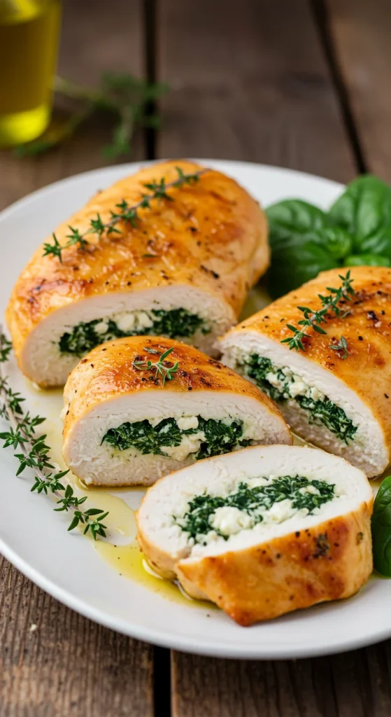 14. Spinach and Feta Stuffed Chicken