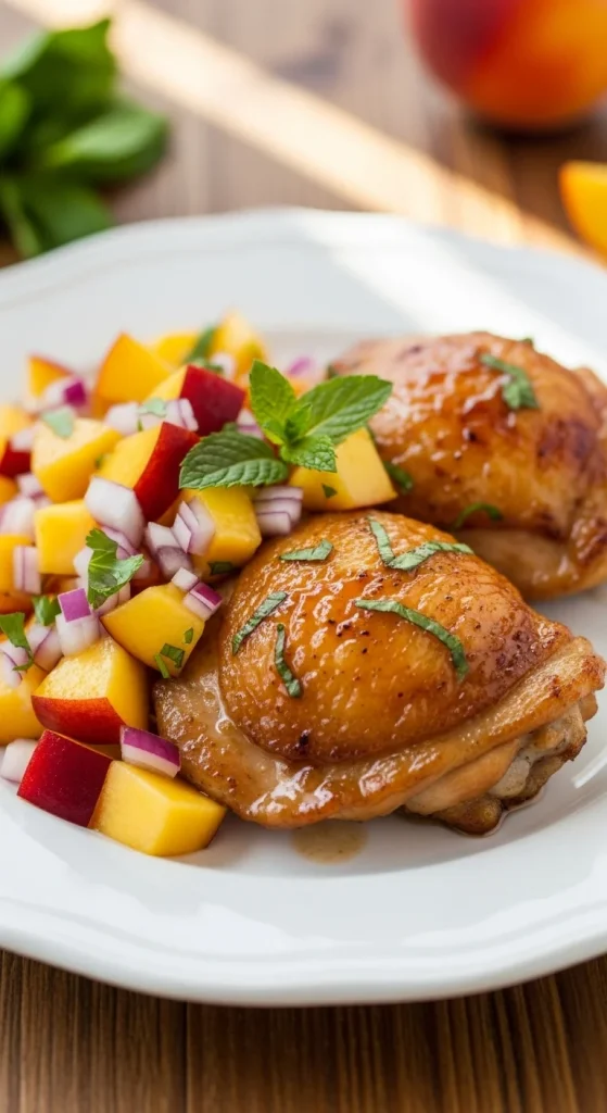 15. Baked Chicken with Peach Salsa