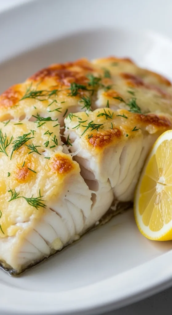15. Baked Halibut with Parmesan Crust