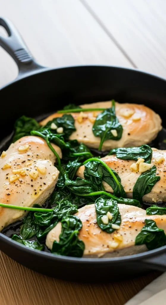 15. Chicken and Spinach Skillet