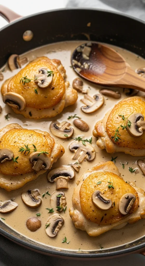 15. Creamy Mushroom Chicken Skillet