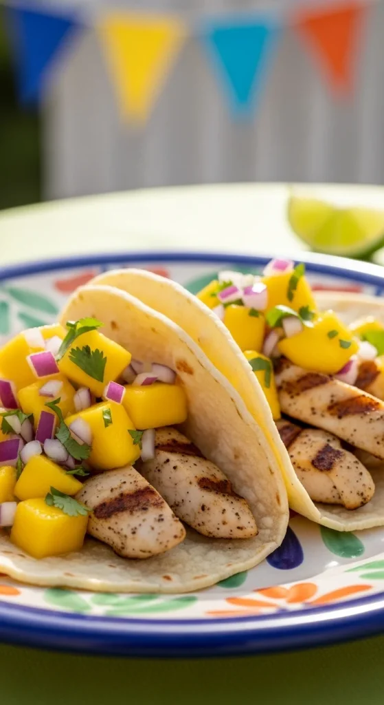15. Grilled Chicken and Mango Salsa Tacos