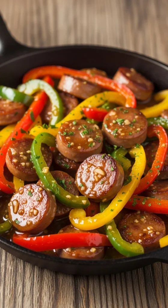 15. Keto Sausage and Peppers Skillet