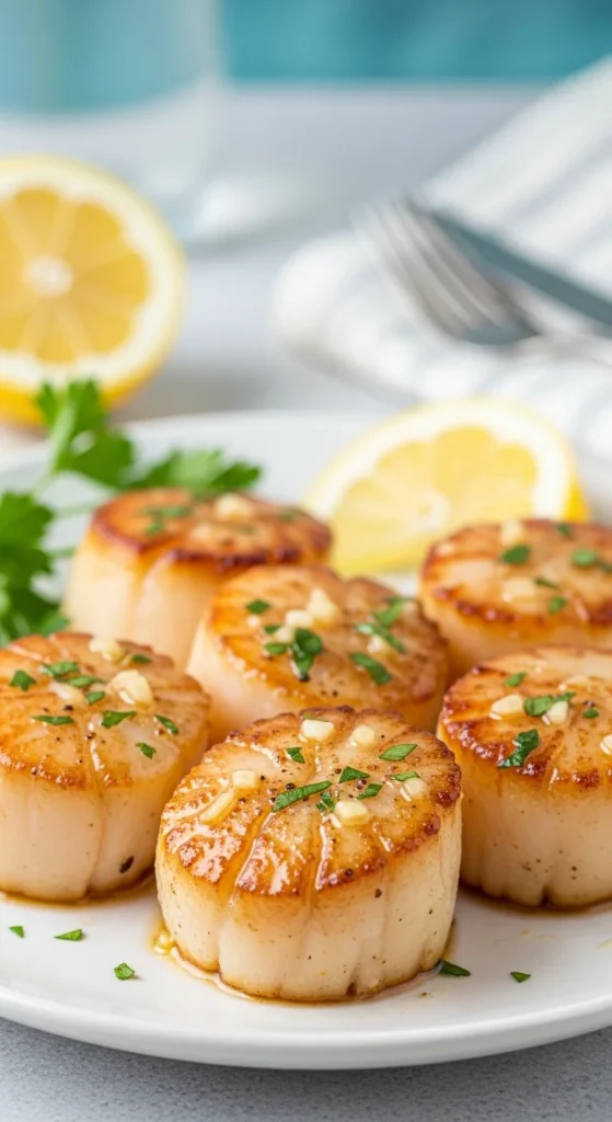 15. Lemon Garlic Butter Scallops