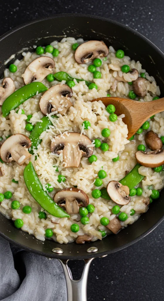 15. Mushroom Risotto with Peas
