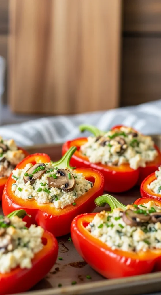 15. Mushroom and Goat Cheese Stuffed Peppers