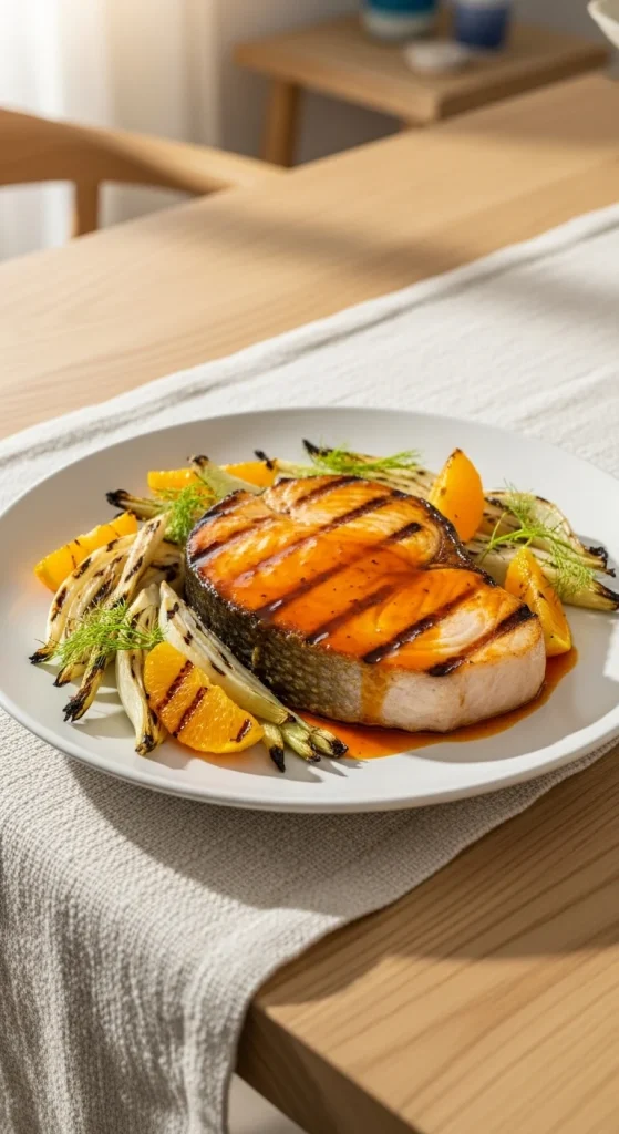 15. Orange Glazed Swordfish