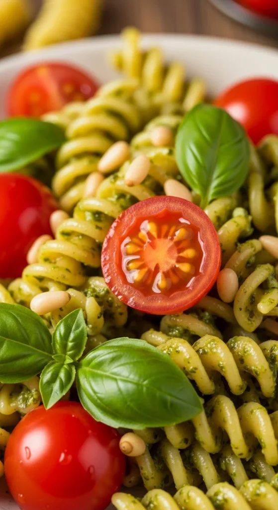 15. Pesto Pasta with Tomatoes